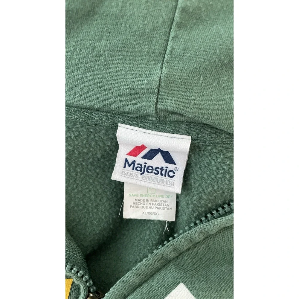 Majestic Green Bay Packers Zip Up Hoodie Green Football Wisconsin NFL Game XL - Picture 6 of 11